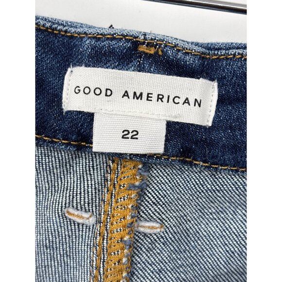 Good American Good Waist Crop Skinny Distressed Jean 22 Plus NEW - Picture 5 of 6